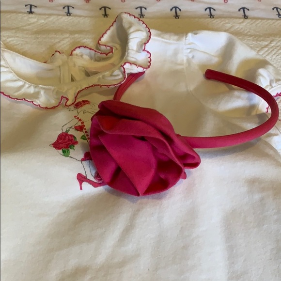 Janie and Jack pink rose headband - Picture 2 of 3